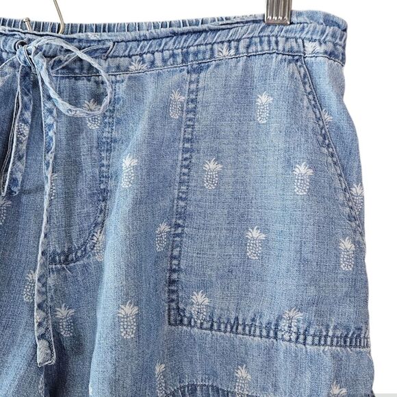 Rails Medium Blue Linen Blend Pineapple Shorts size small - Picture 3 of 4